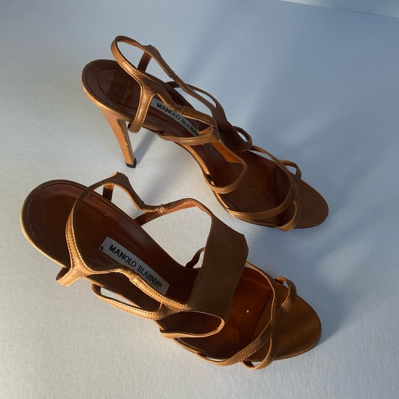 Manolo Blahnik Strappy Leather Sandals size 40 - Picture 1 of 5